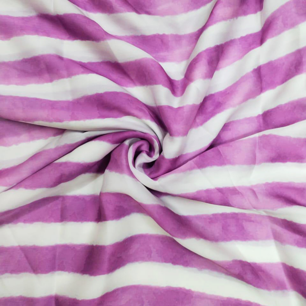 Introducing Om Fabs' Geometric Stripes: Elegant Satin Georgette Collection