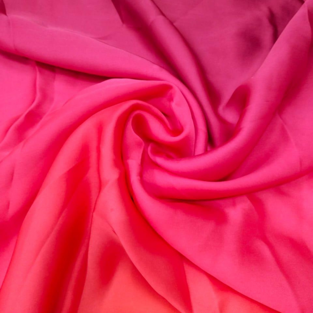 Illuminating Gradient: Captivating Ombre Artistry on Satin Georgette