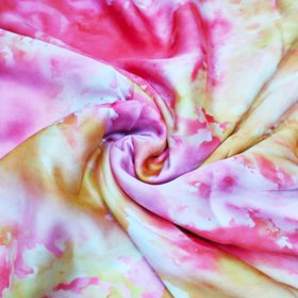 Abstract Watercolor Whispers: Embrace the Serenity of Satin Georgette with Dreamy Patterns