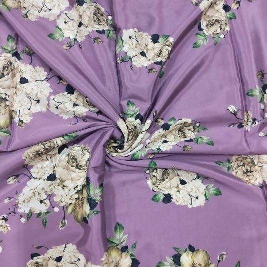 Floral Symphony: Satin Georgette's Exquisite Patterns by OM Fabs!