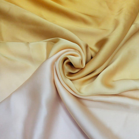 Shimmering Spectra: Ombre Magic Unveiled on Satin Georgette