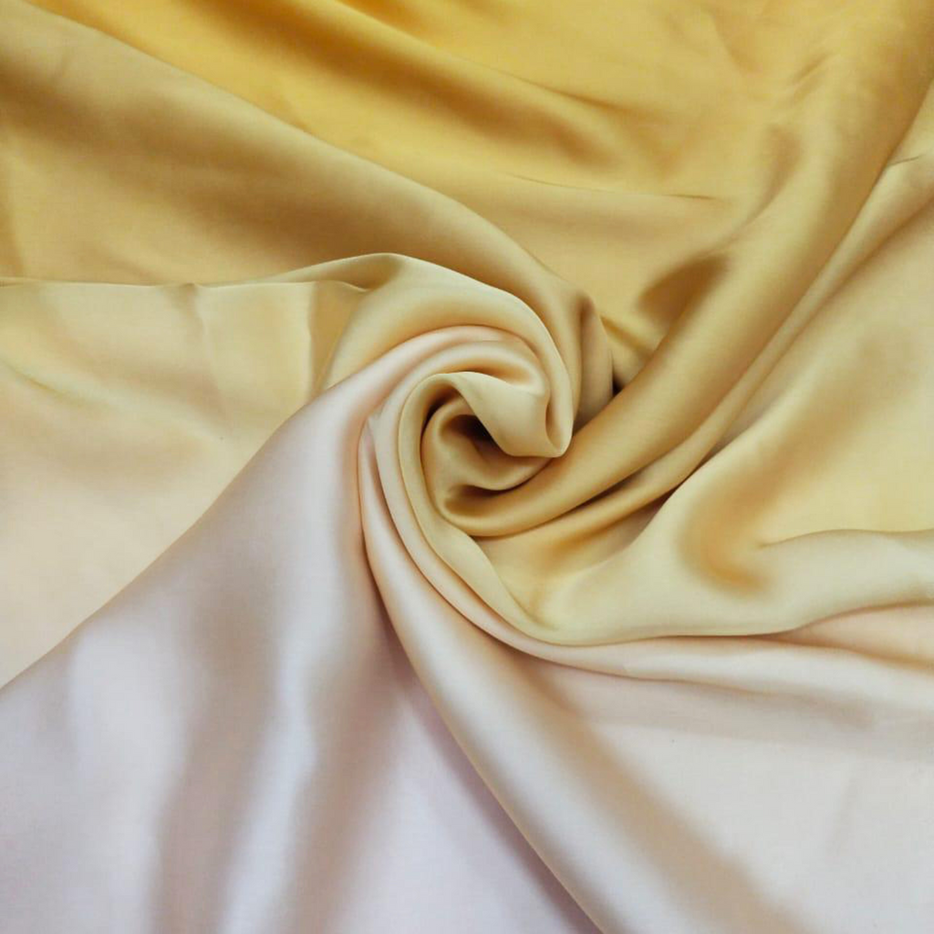Shimmering Spectra: Ombre Magic Unveiled on Satin Georgette
