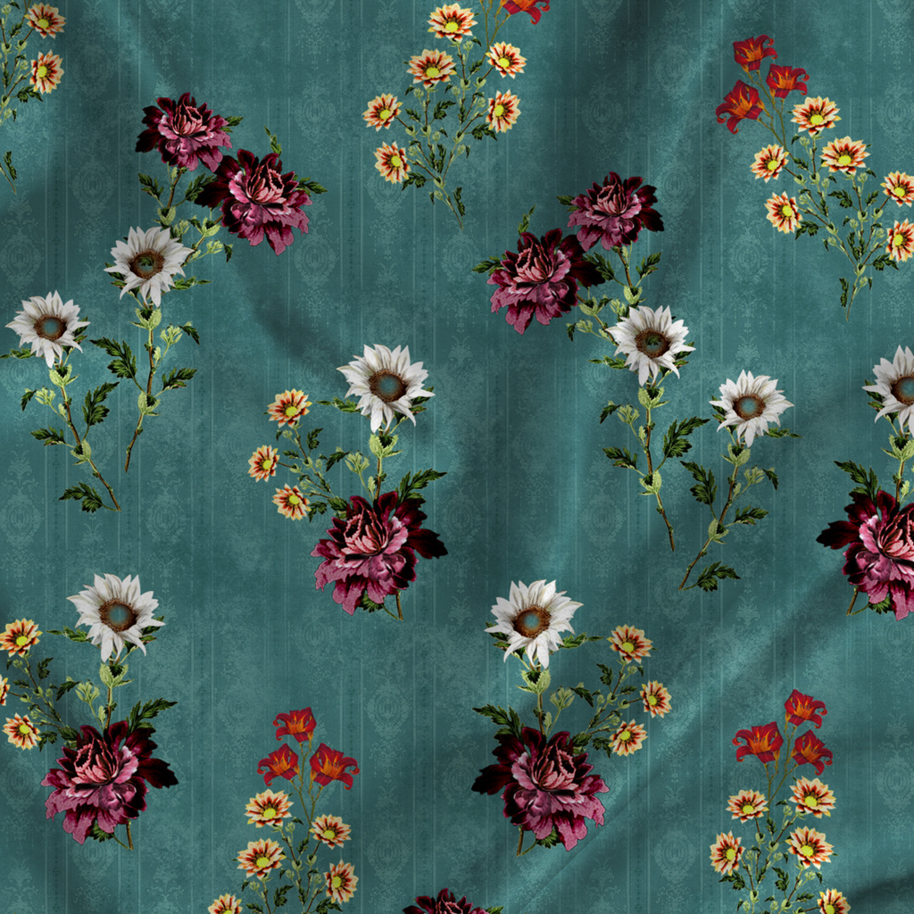 Garden of Elegance: Crepe Silk's Enchanting Floral Tapestry