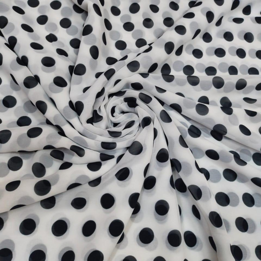 Enchanting Geometric Delights: Soft Organza's Geometric Polka Dot Magic by OM Fabs!