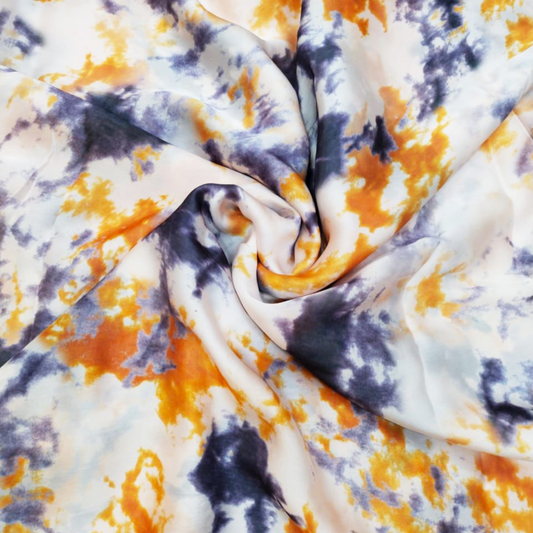 Vibrant Ripples: Satin Georgette Tie & Dye