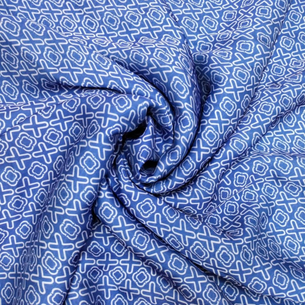 Modern Geometry: Abstract Geometric Design on Satin Georgette Fabric