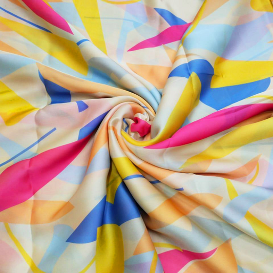 Geometry in Motion: Intriguing Patterns on Satin Georgette