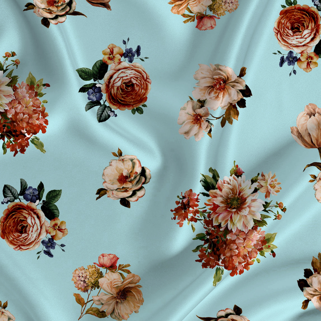 Whispering Gardens Unveiled: Exquisite Floral Splendor in Modal Satin