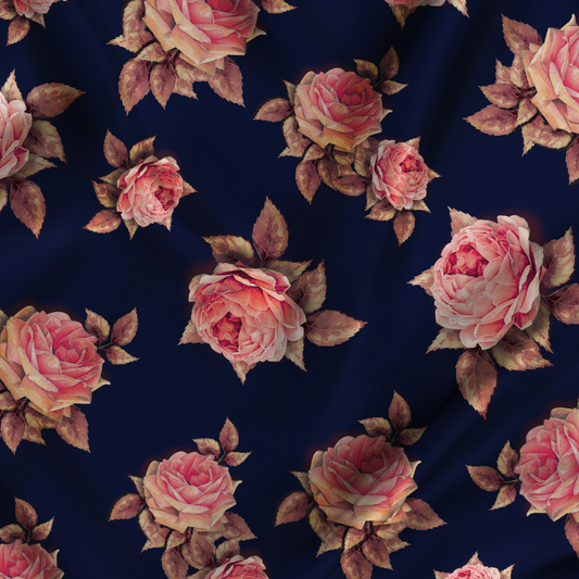 Softy Satin: Embrace the Elegance of Floral Rose Patterns in Luxurious Fabric