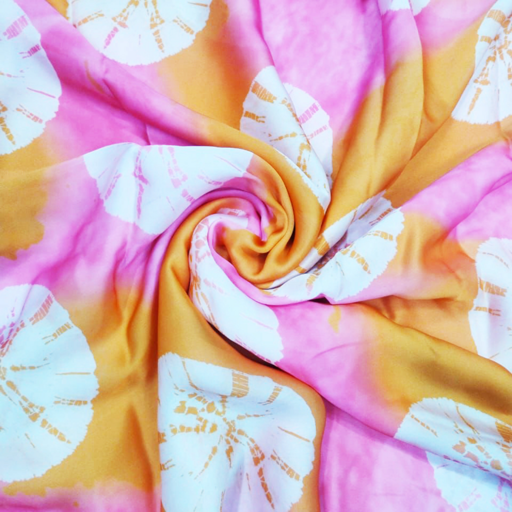 Embrace Artistic Beauty with Om Fabs' Tie & Dye: Satin Georgette Splendor