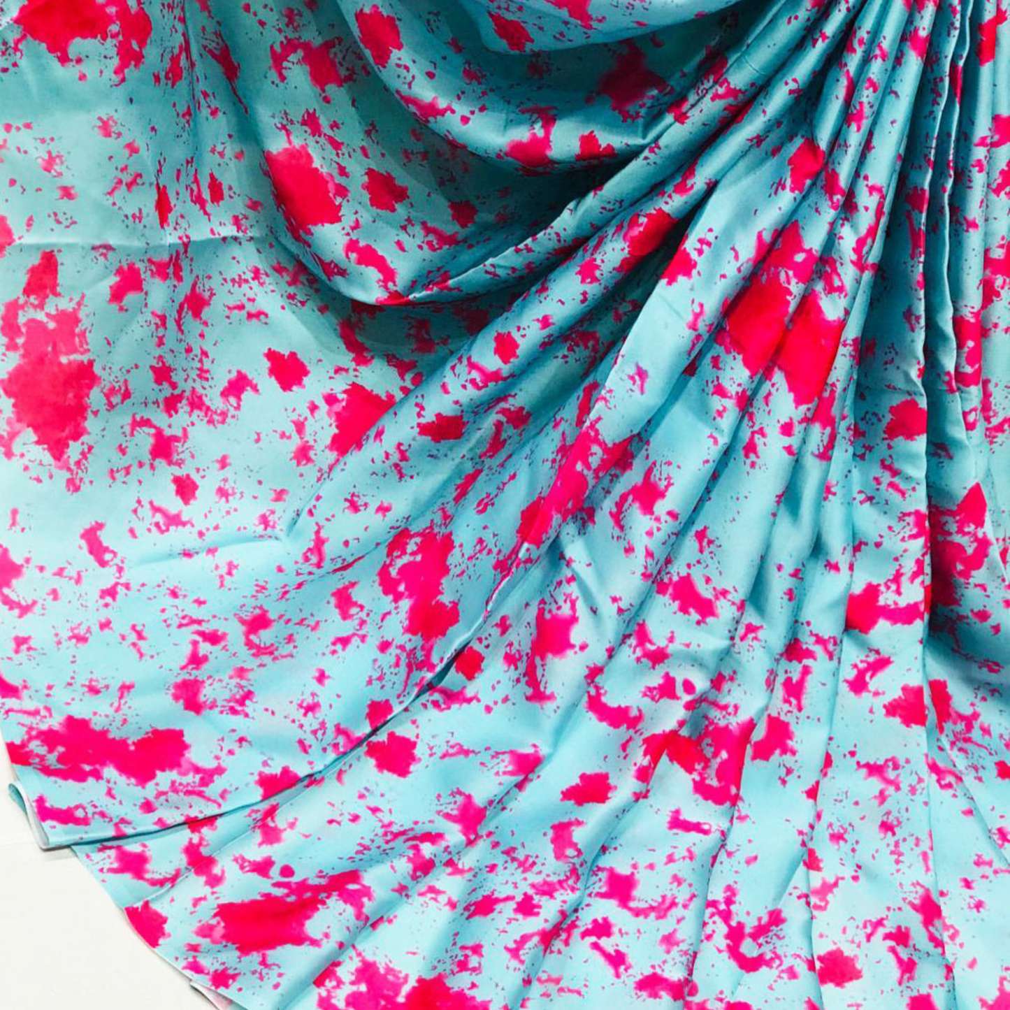 Vibrant Elegance: Satin Georgette Tie & Dye Fabric - Embrace the Art of Tie-Dye