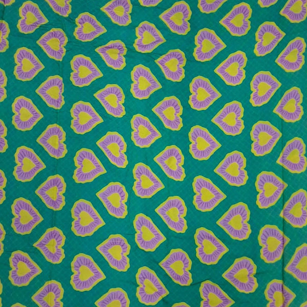 Modern Hearts Print on Satin Linen Fabric OM TK 228 C1
