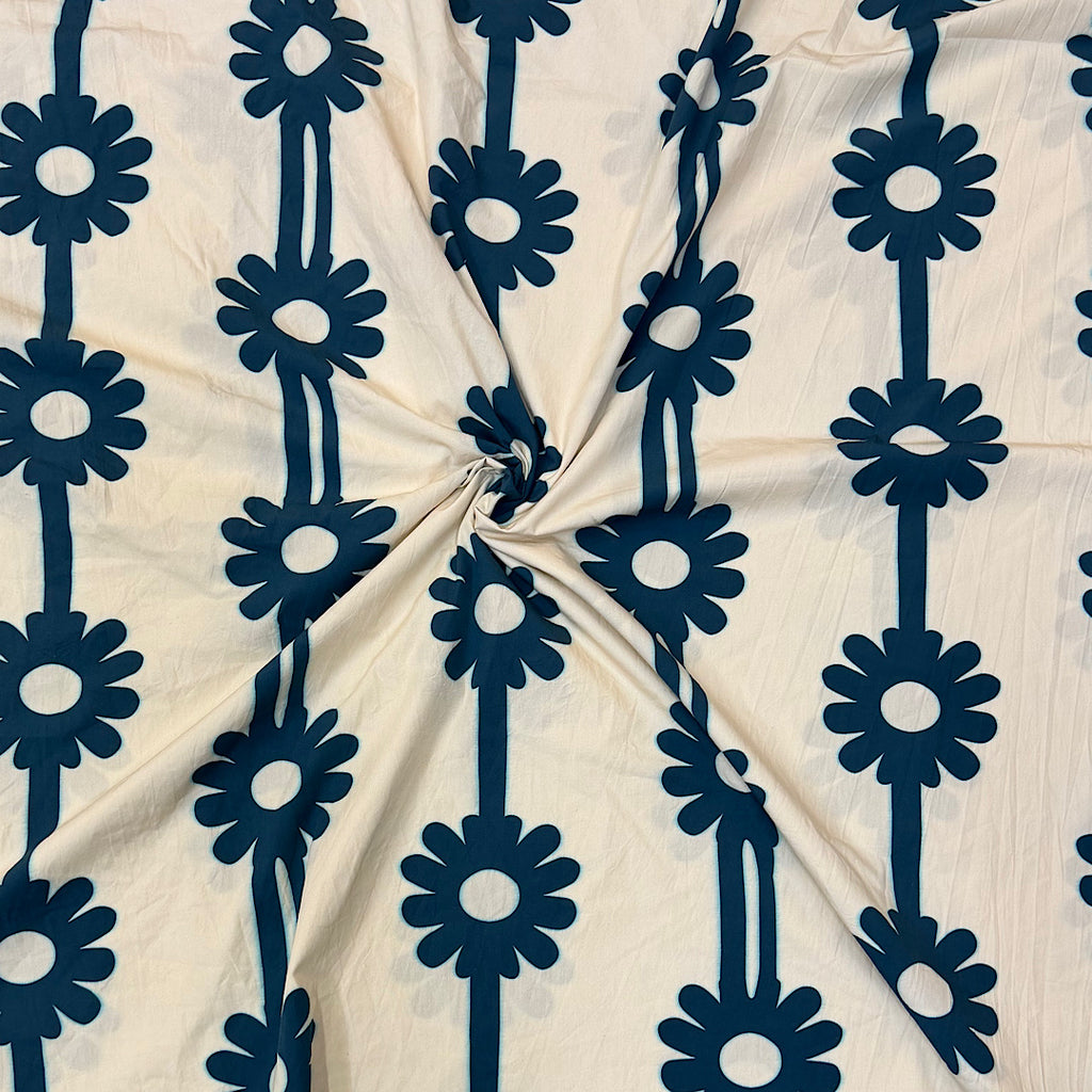 Dhruv Cream Floral Print on Pure Cotton Poplin OM PS 334 C1