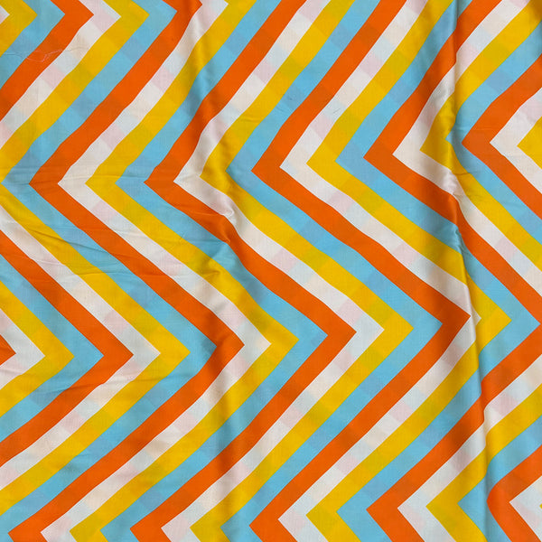 Multi Colour ZigZag Stripes in Pure Modal Satin