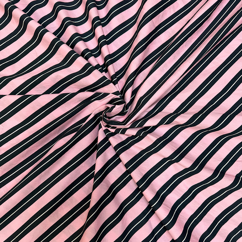 Dhruv Pink Diagonal Stripes Print on Pure Cotton Poplin TK 541 C1