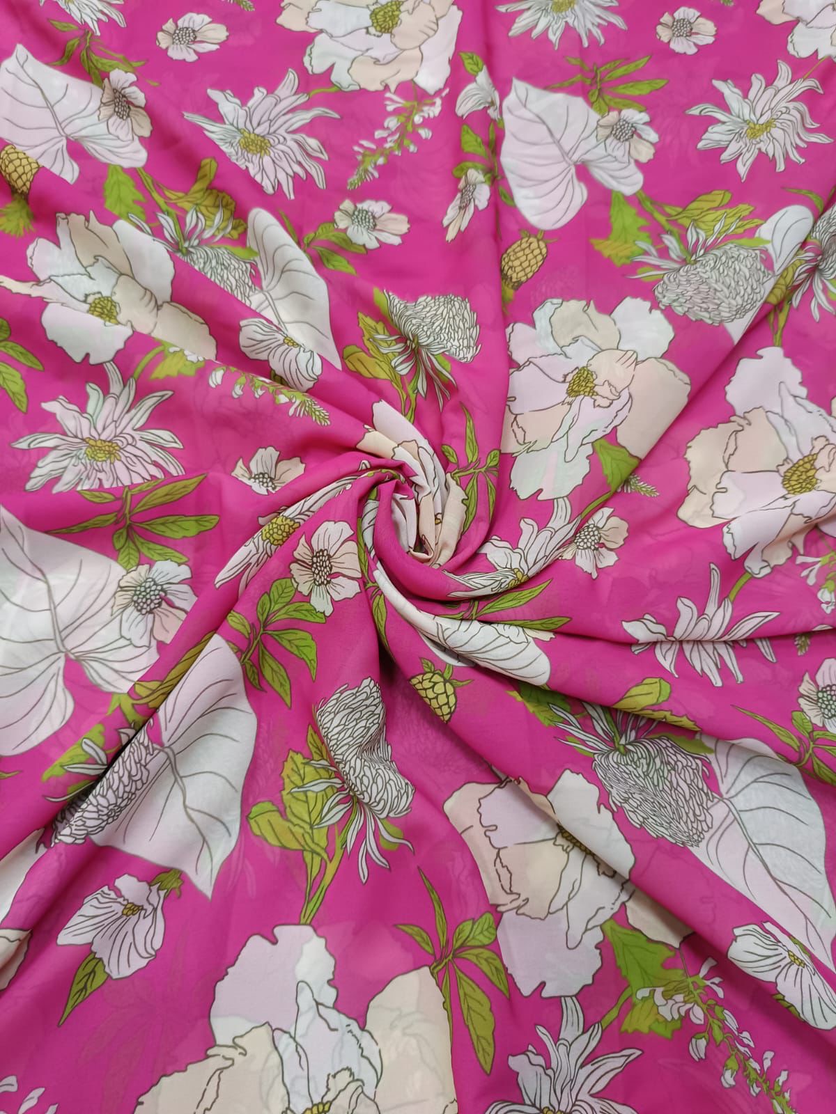 Pink Floral Print in Georgette TK 350