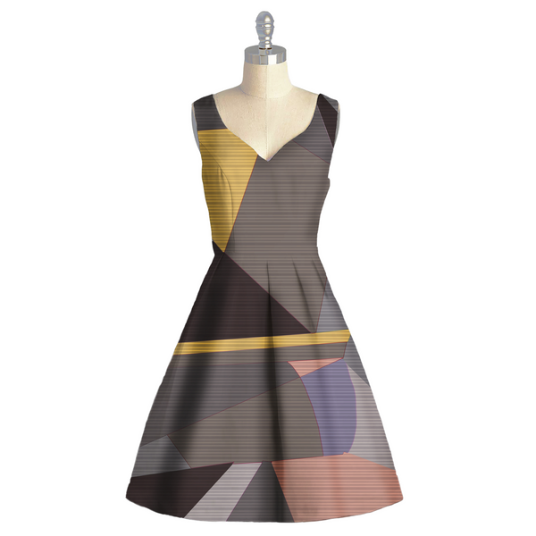 Artistic Reverie: Embrace Abstractions in Satin Georgette