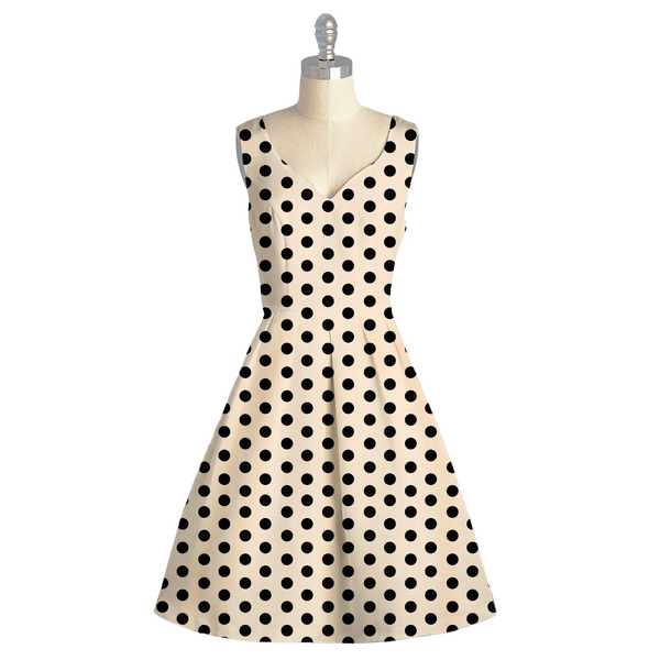 Chic Geometric Play: Satin Georgette's Polka Dot Symphony by OM Fabs!