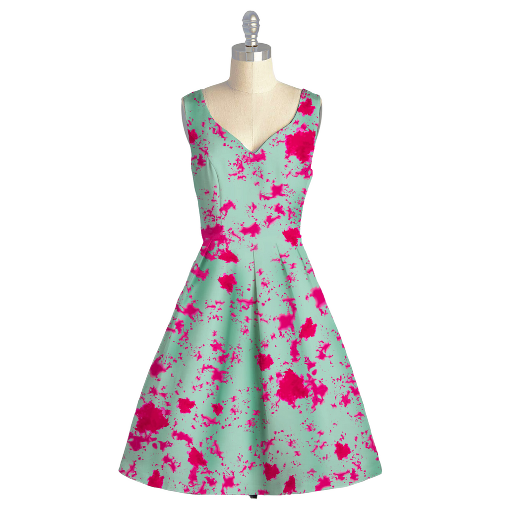 Tie & Dye Print with Pista Green Base on Satin Georgette OM SS 333