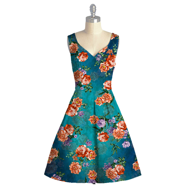 Vibrant Blooms: Satin Georgette with Floral Watercolor Magic