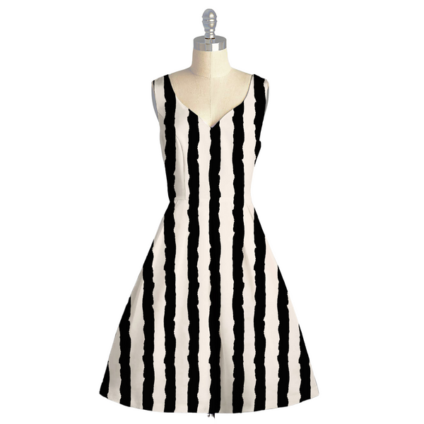 Modern Chic: Satin Georgette with Geometric Strips