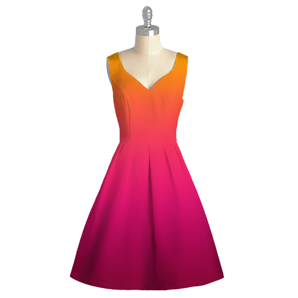 Illuminating Gradient: Captivating Ombre Artistry on Satin Georgette