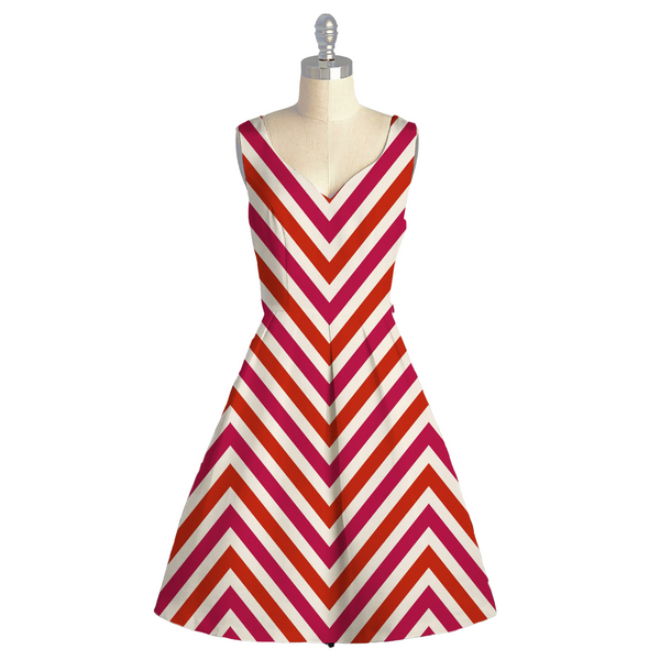 Chic and Striking: Geometric Stripes in Satin Georgette from Om Fabs