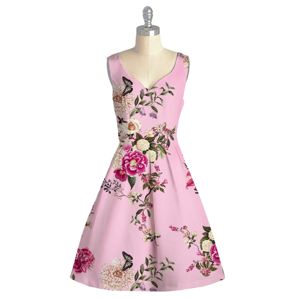 Whimsical Blooms: Satin Georgette Flourishing with Floral Patterns