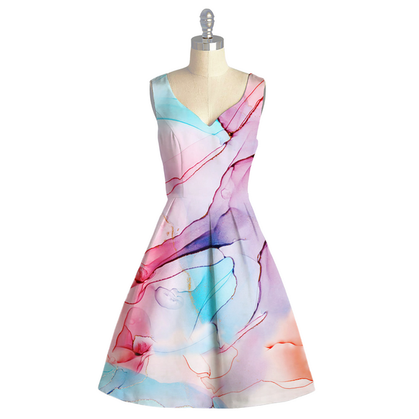 Marble Magic: Satin Georgette with Stunning Print