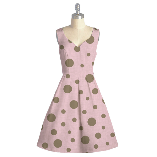 Whimsical Dots: Geometric Playfulness on Satin Georgette