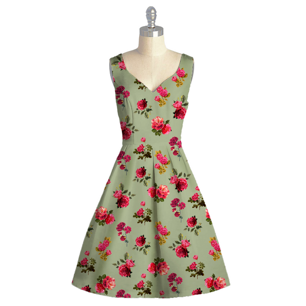 Rose Garden Delight: Satin Georgette's Floral Rose Pattern