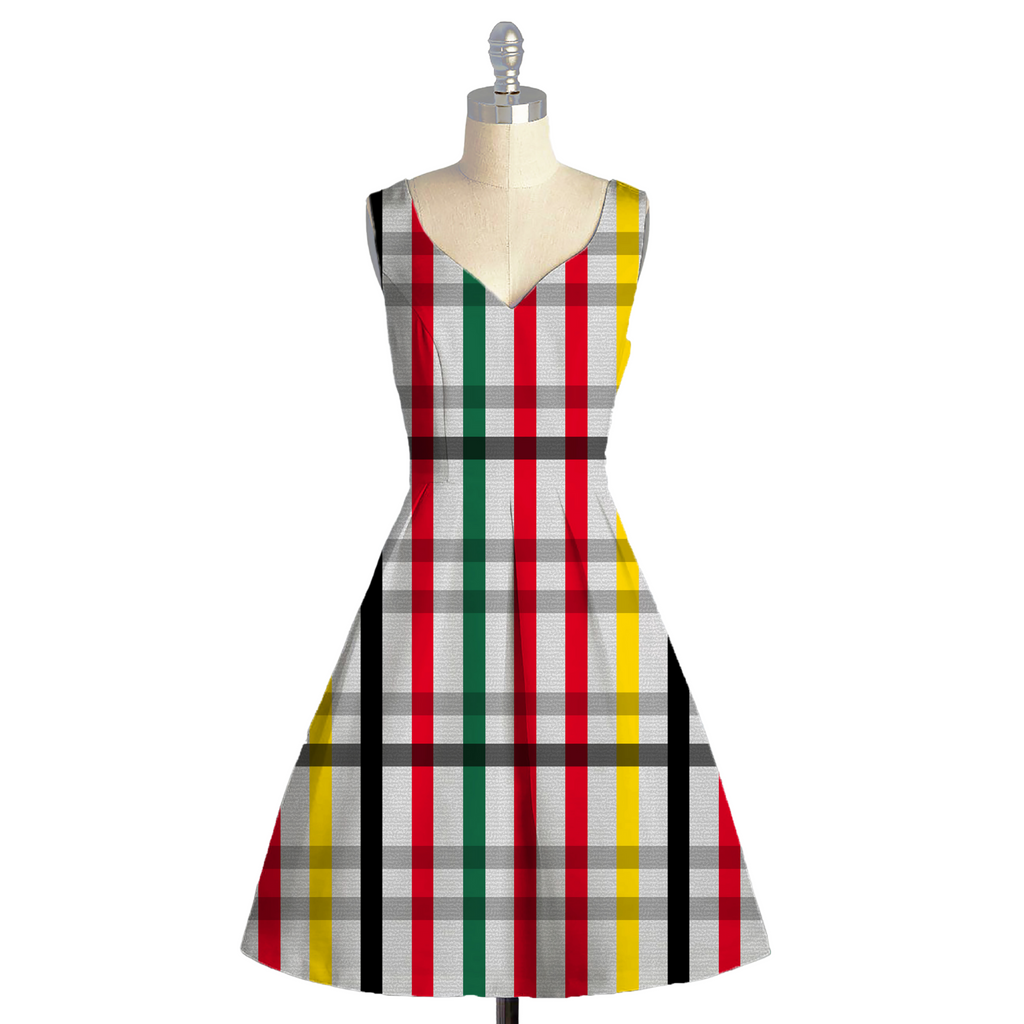 Chic Checks: Geometric Checks on Satin Georgette