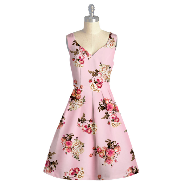 Whimsical Garden Serenade: Satin Georgette's Floral Delight