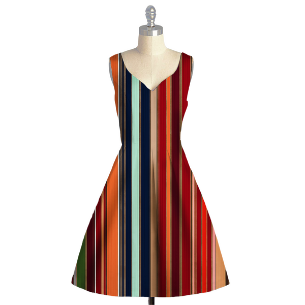 Dynamic Symmetry: Satin Georgette Geometric Stripes