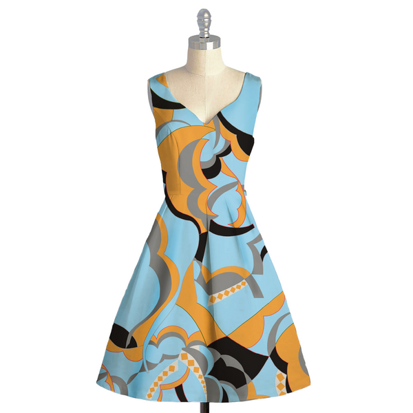 Intricate Dimensions: Satin Georgette Unveiling Abstract Geometric Patterns