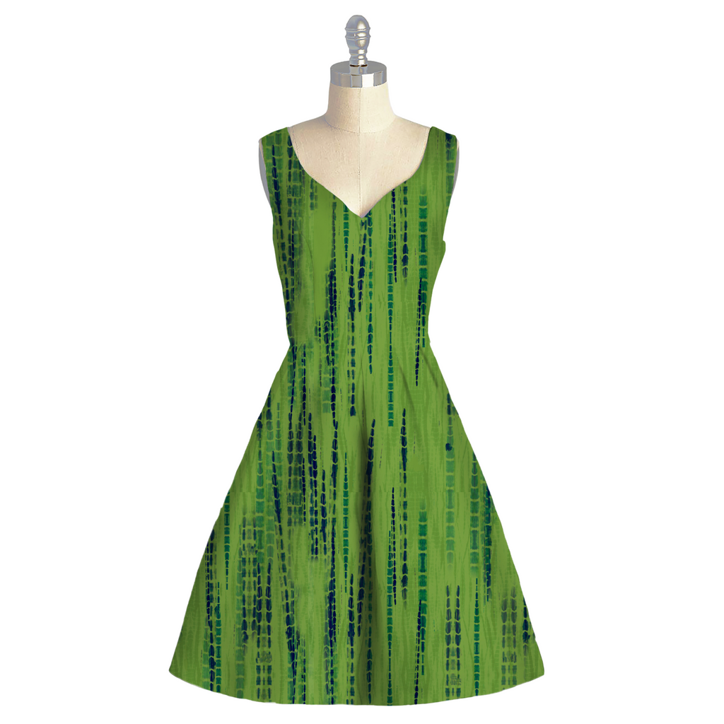 Chic Tie & Dye on Crepe Silk with White Base & Blue & Green Design OM RJ 1152