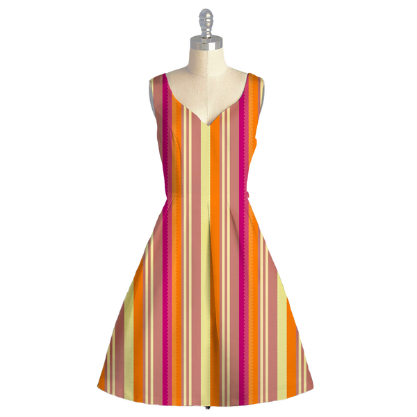 Geometric Harmony: Satin Georgette in Striking Stripes