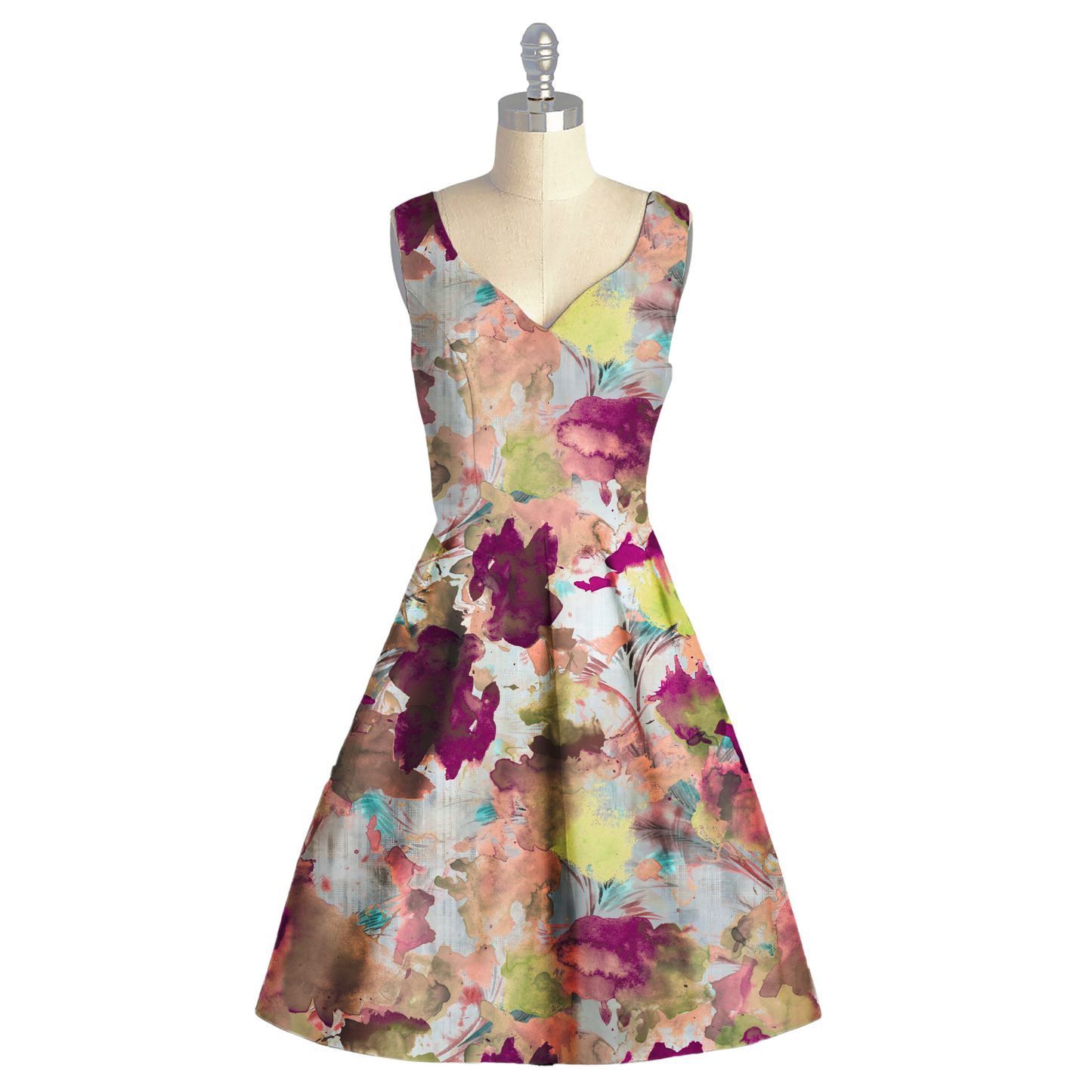 Floral Whispers: Exploring Abstract Beauty on Satin Georgette