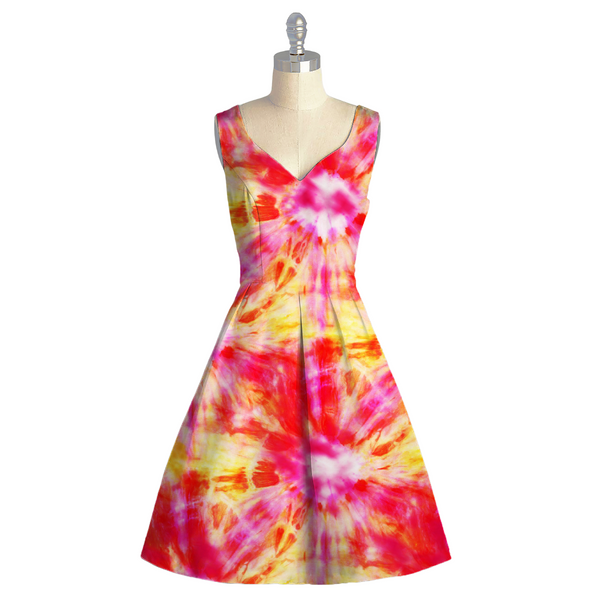 Tie & Dye Marvel: Vibrant Patterns on Satin Georgette