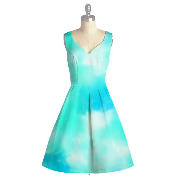 Watercolor Dreams: Satin Georgette with Abstract Watercolor Patterns