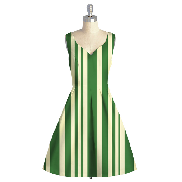 Dynamic Geometry: Striking Stripes on Satin Georgette