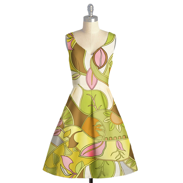 Dynamic Harmony: Satin Georgette Fusion of Abstract Geometry