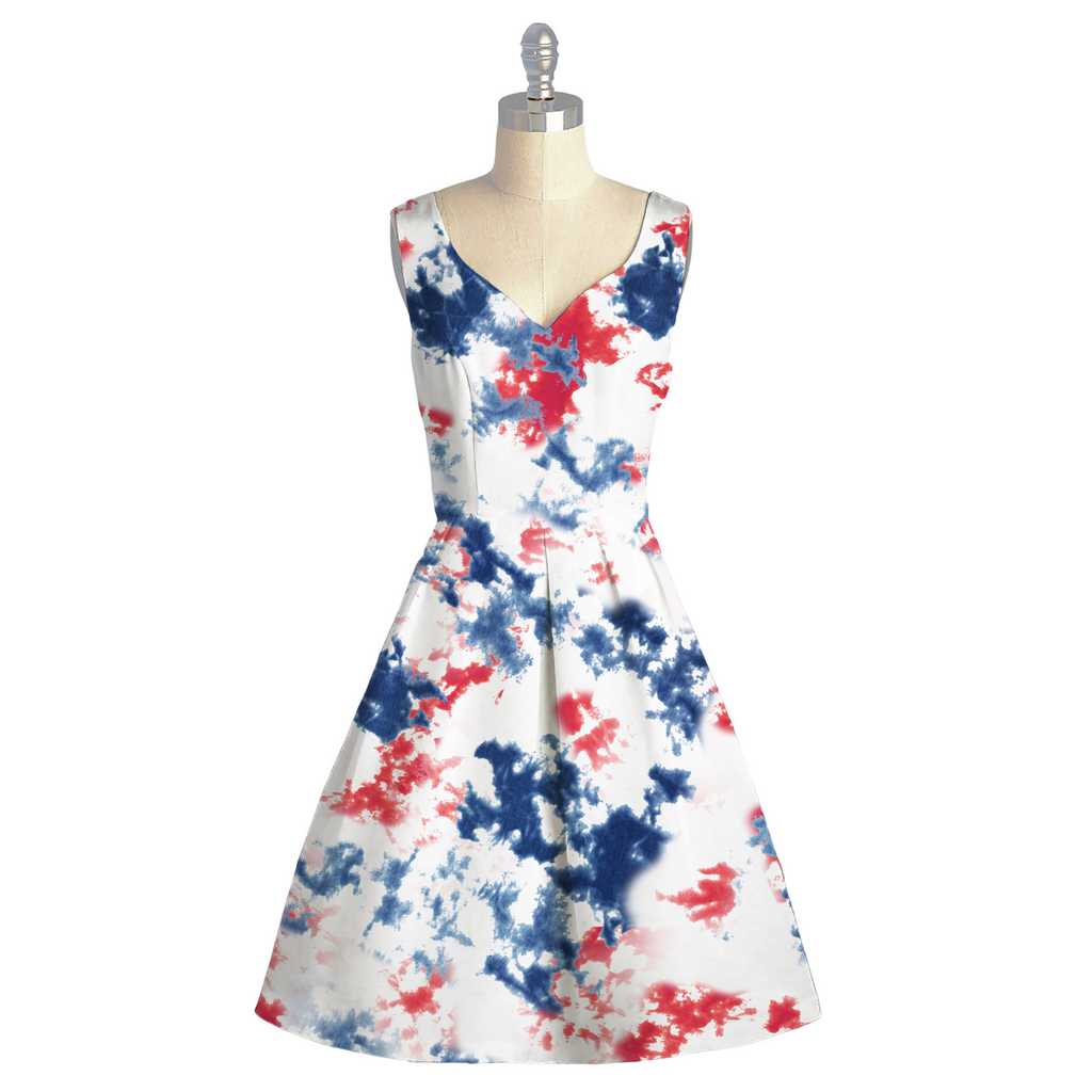 Tie & Dye with White Base on Soft Organza OM SS 660