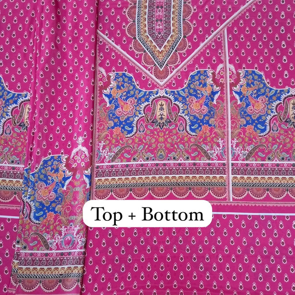 Full suit set along with Top & Bottom (Unstitched) OM PS 272 C1