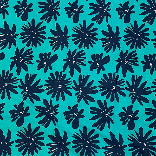 Dhruv Rama Green Black Floral Print on Pure Cotton Poplin OM PS 344 C1