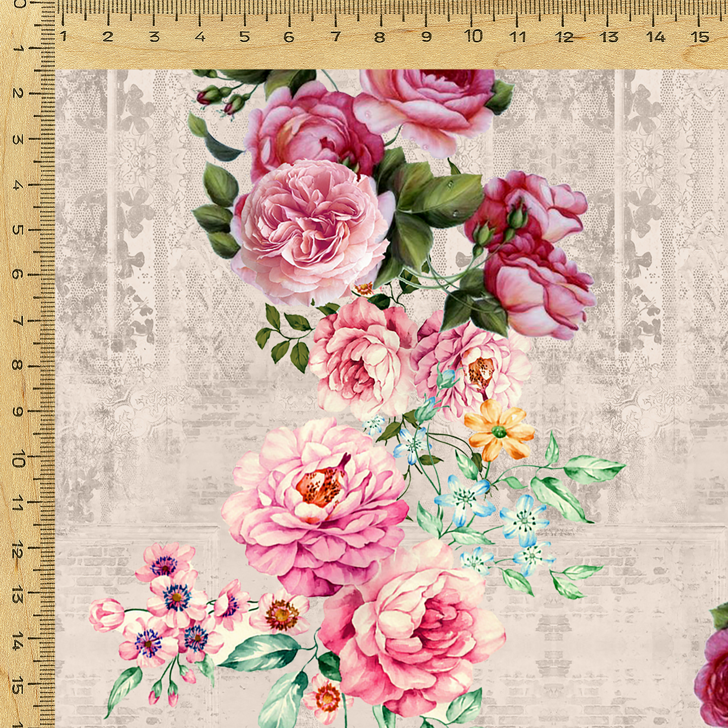 Dreamy Watercolor Blooms: Satin Georgette Fabric with Floral Watercolor Pattern