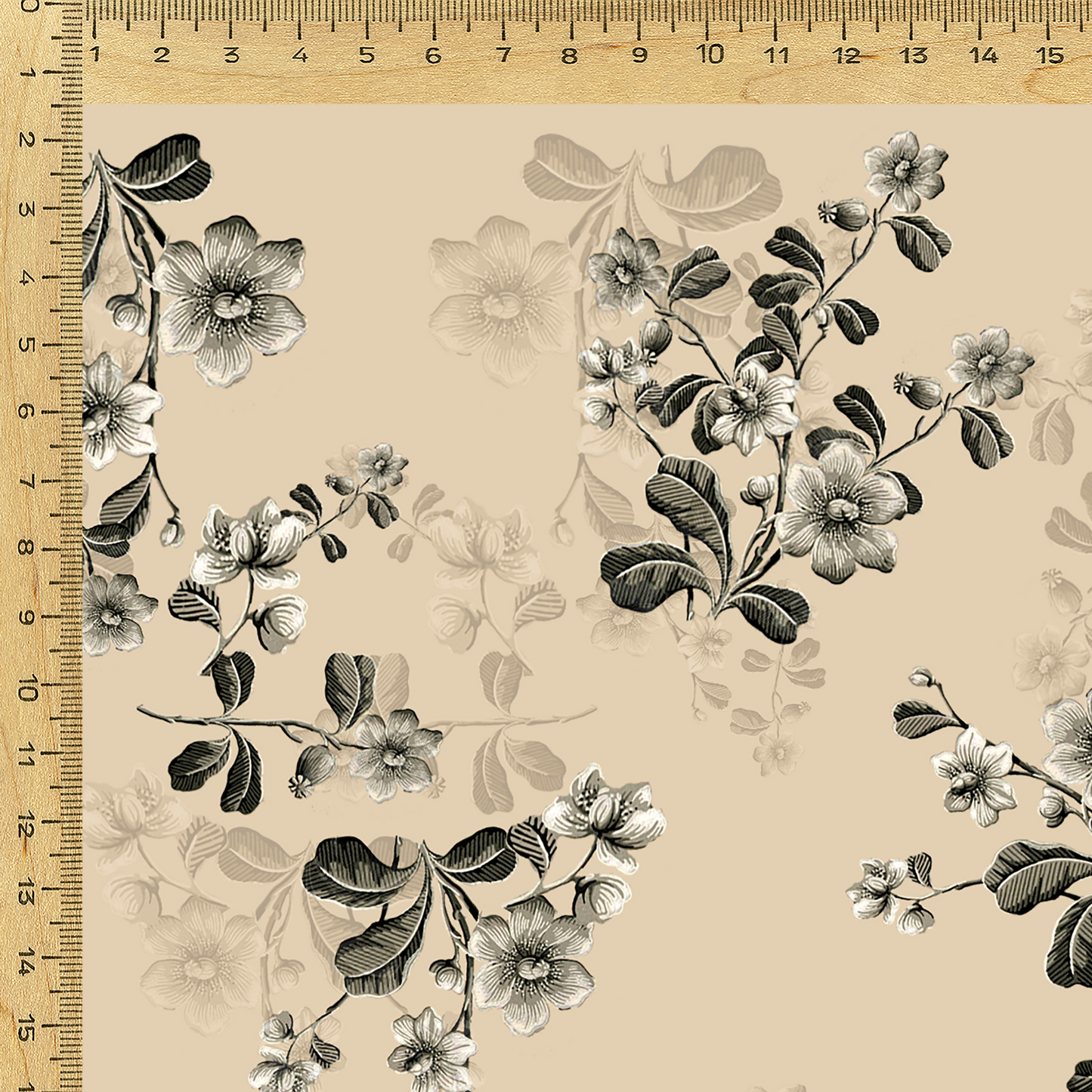 Whispering Blooms: Satin Georgette Fabric Adorned with Floral Patterns