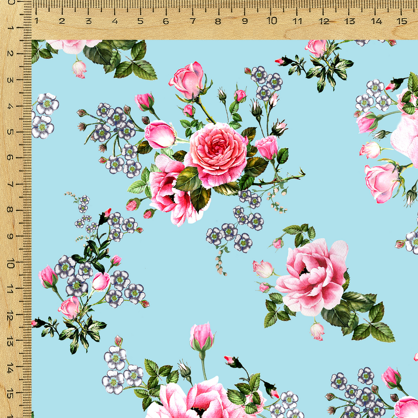 Enchanting Blooms: Satin Georgette Fabric Adorned with Floral Rose Patterns