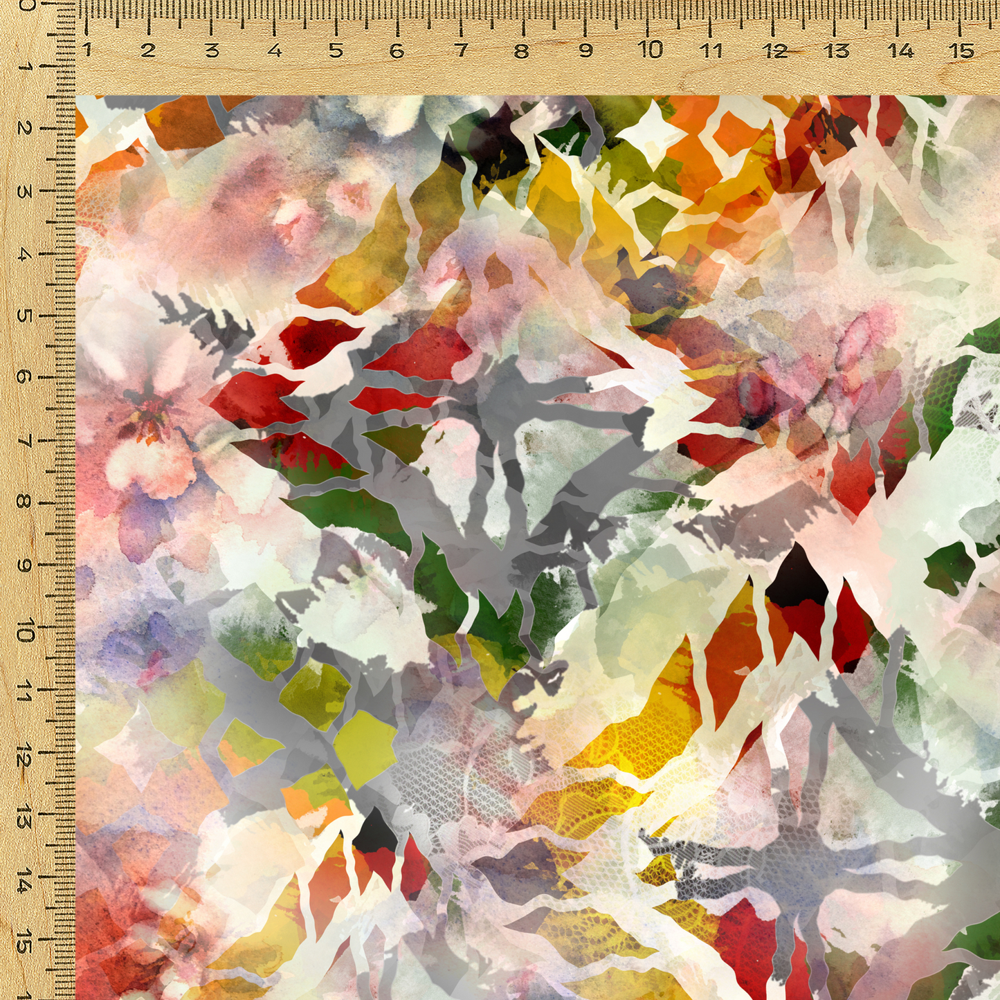 Watercolor Whimsy: Abstract Magic on Satin Georgette