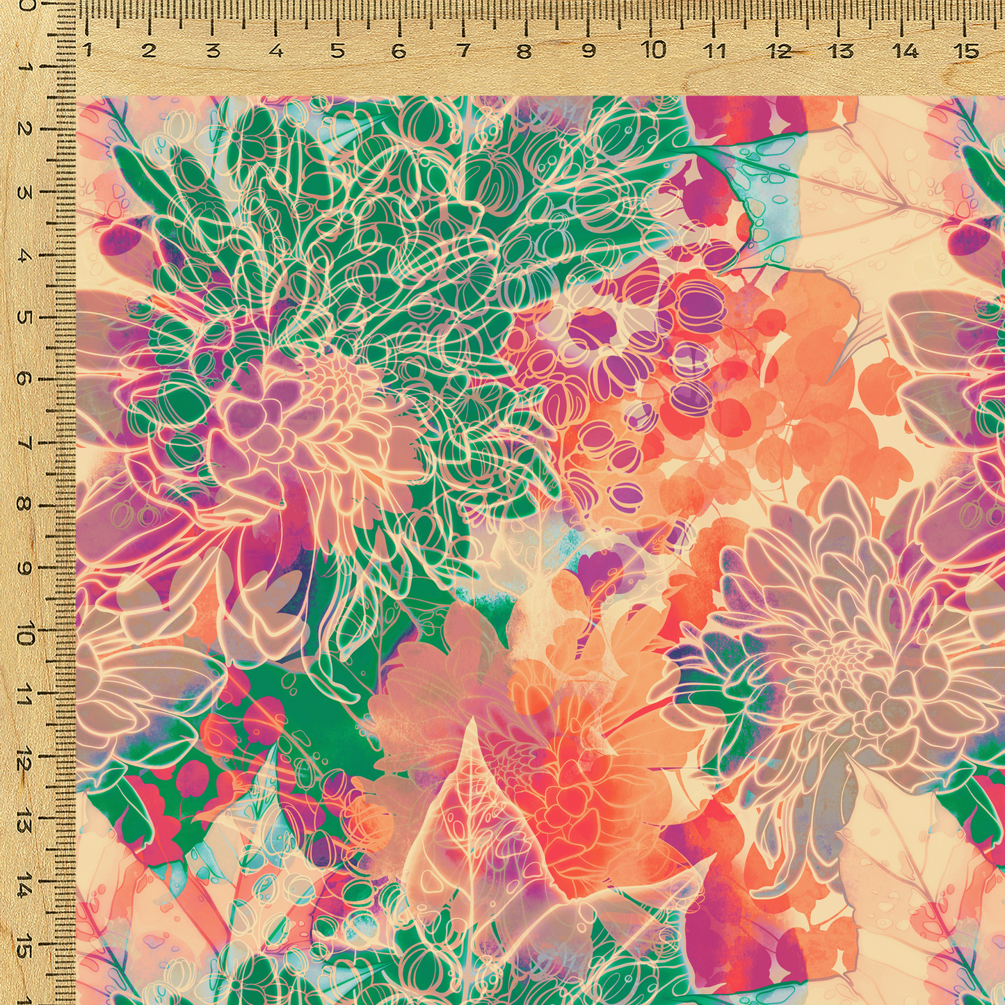 Whimsical Blooms: Satin Georgette's Abstract Floral Fabric Unveiled